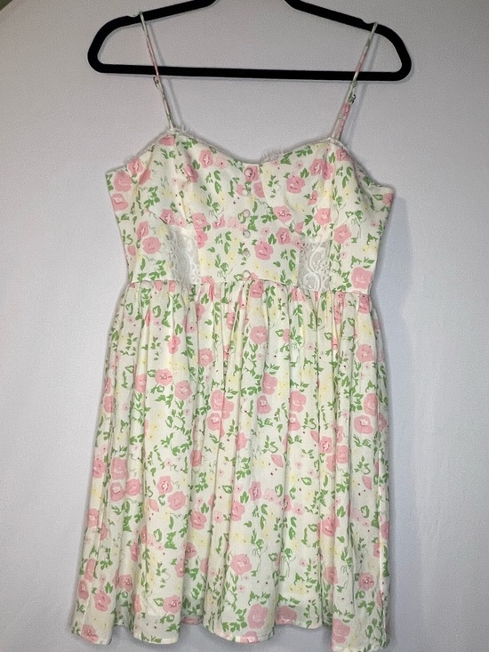 Ardene Dresses & Skirts - Ardene Cream Dress with Pink Floral Print
